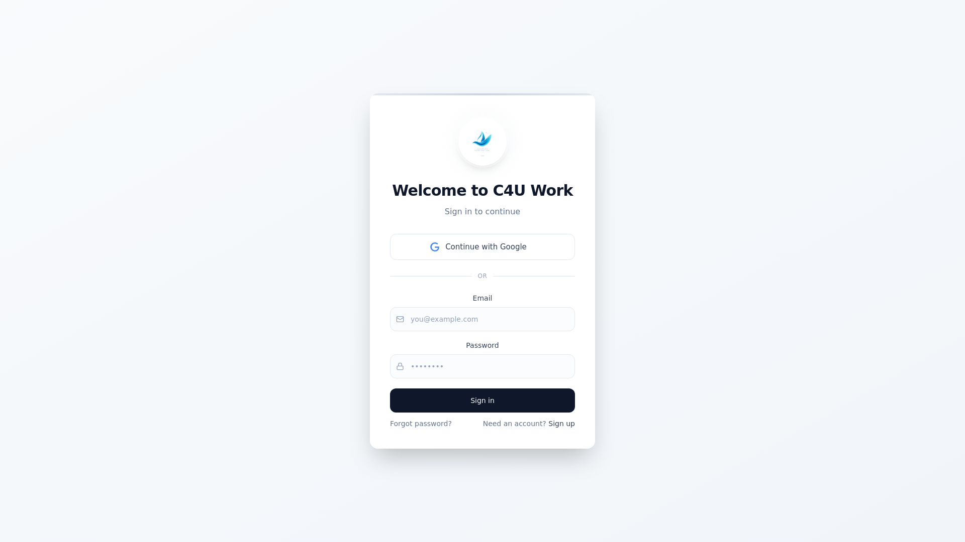 website screenshot of https://c4uservices.app/