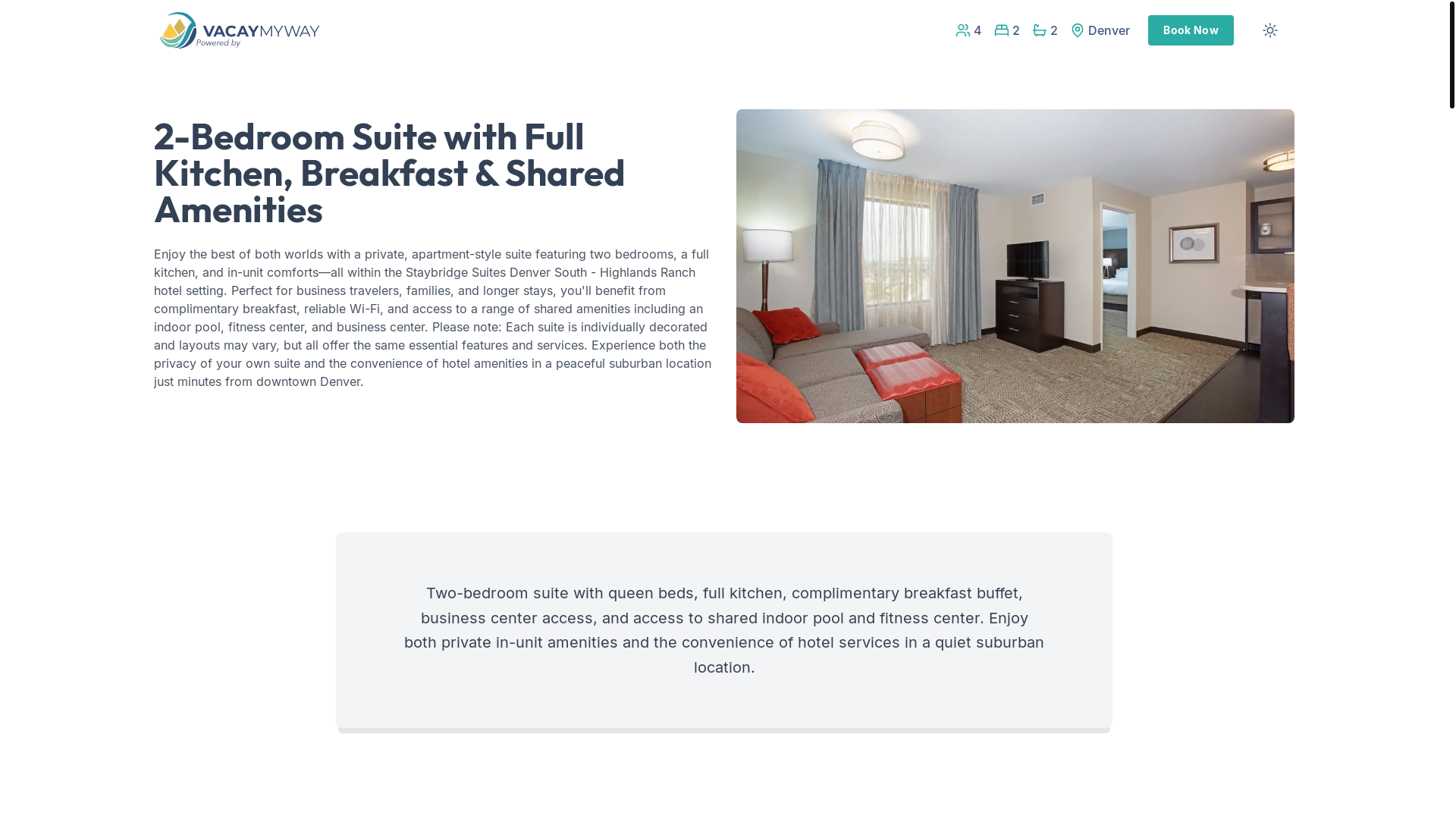 website screenshot of https://relaxdenver.vacations/