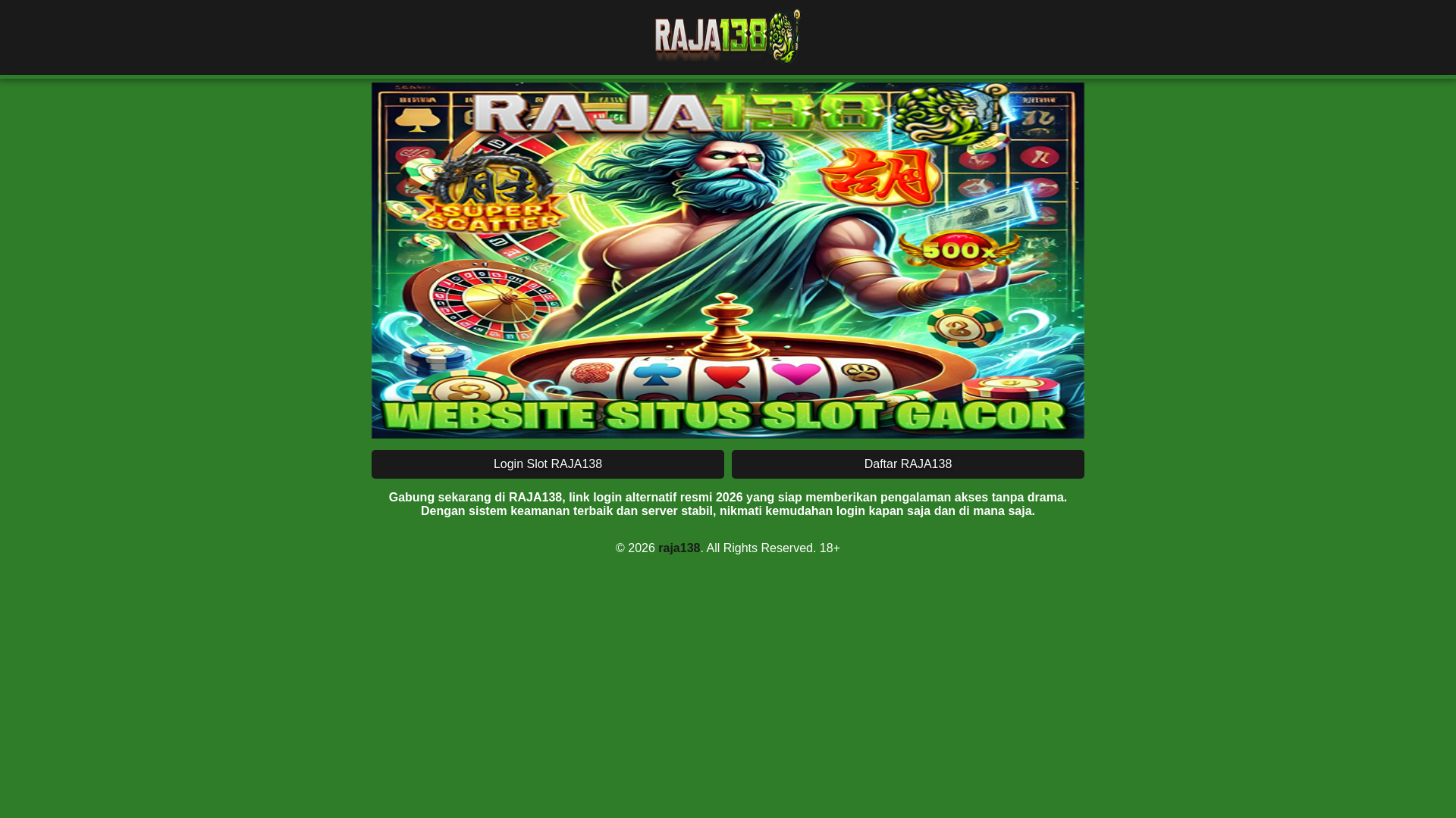 website screenshot of https://raja138-2k26.pages.dev/