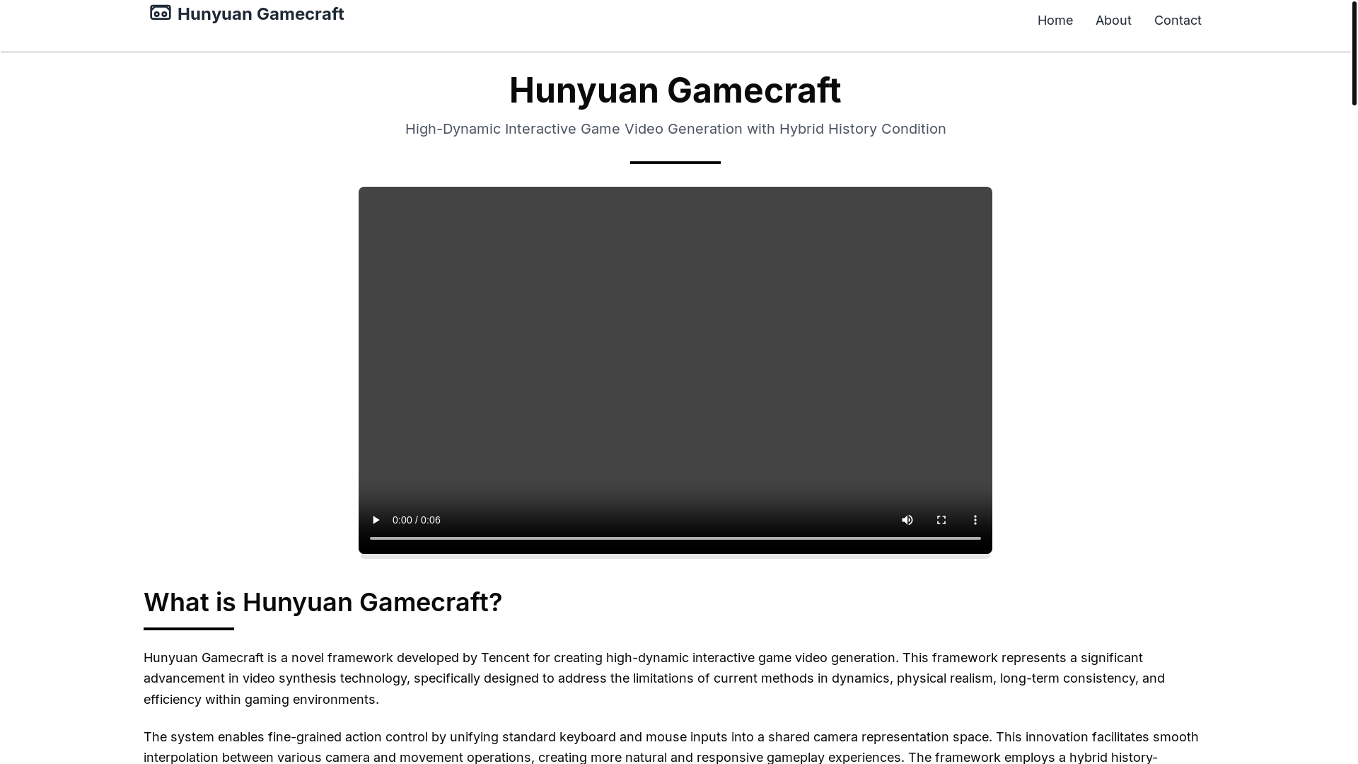 website screenshot of https://hunyuangamecraft.org/