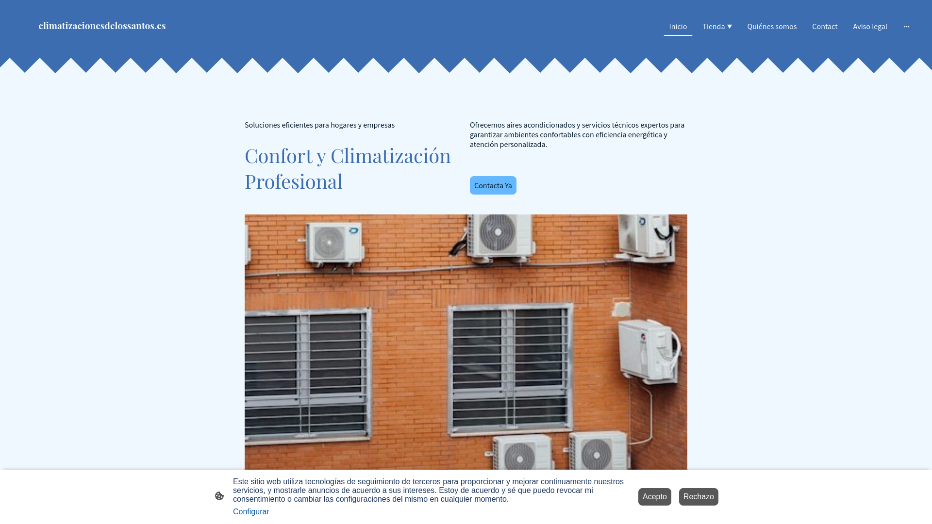 website screenshot of https://climatizacionesdelossantos.es/