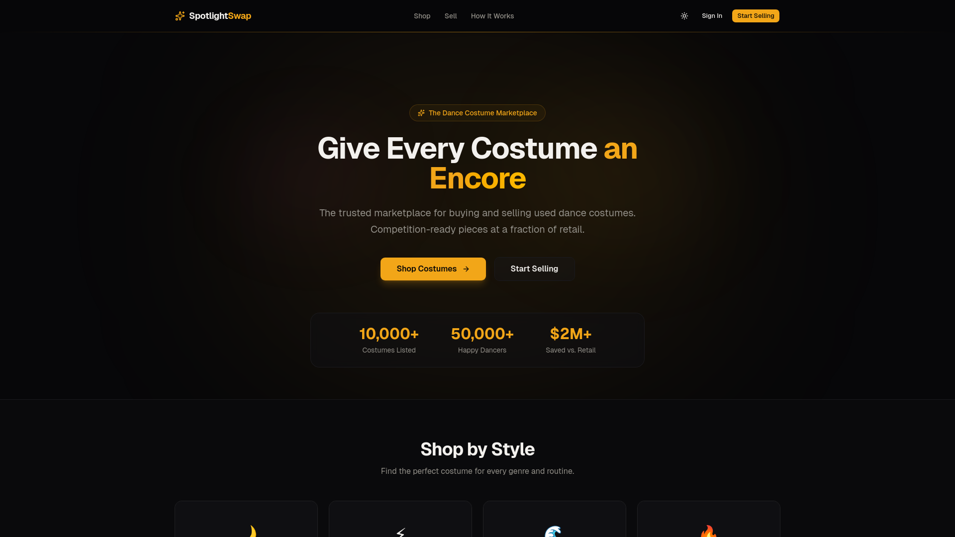 website screenshot of https://spotlightswap.com
