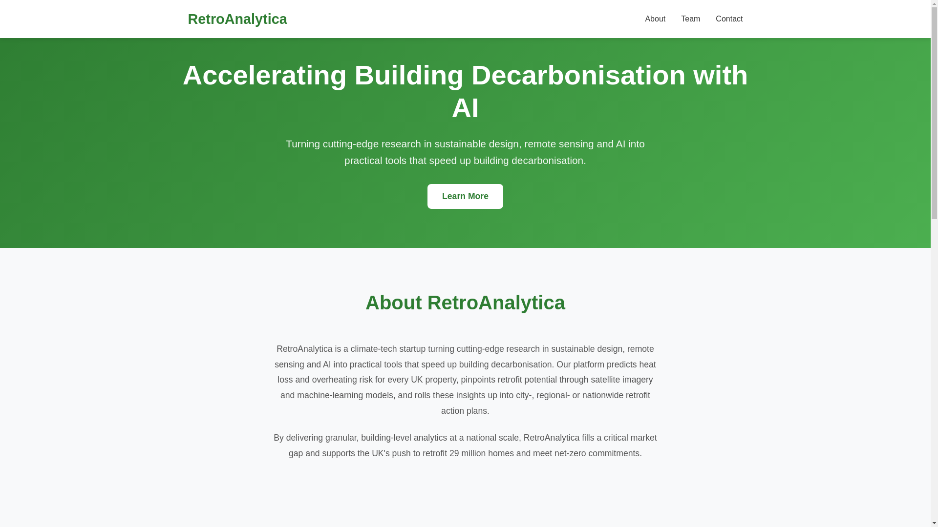 website screenshot of https://retroanalytica.com/