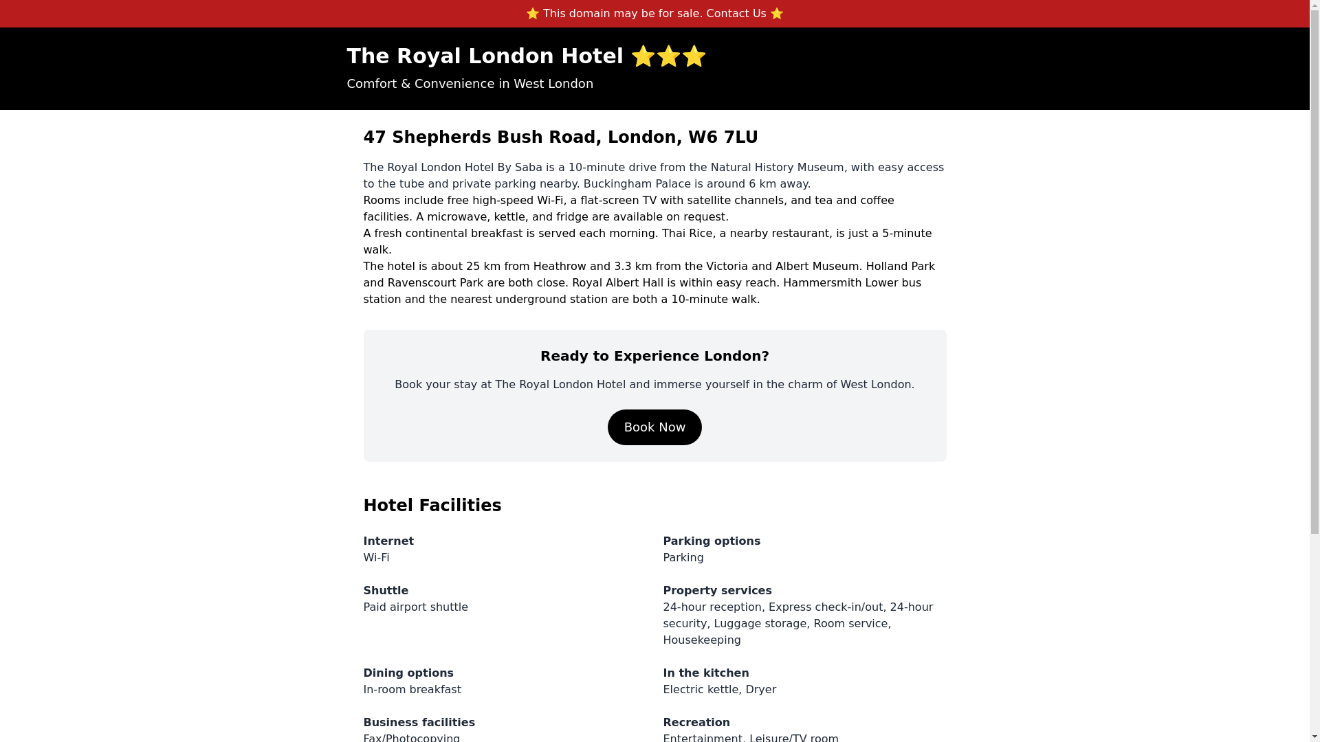 website screenshot of https://royallondonhotel-co-uk.pages.dev/