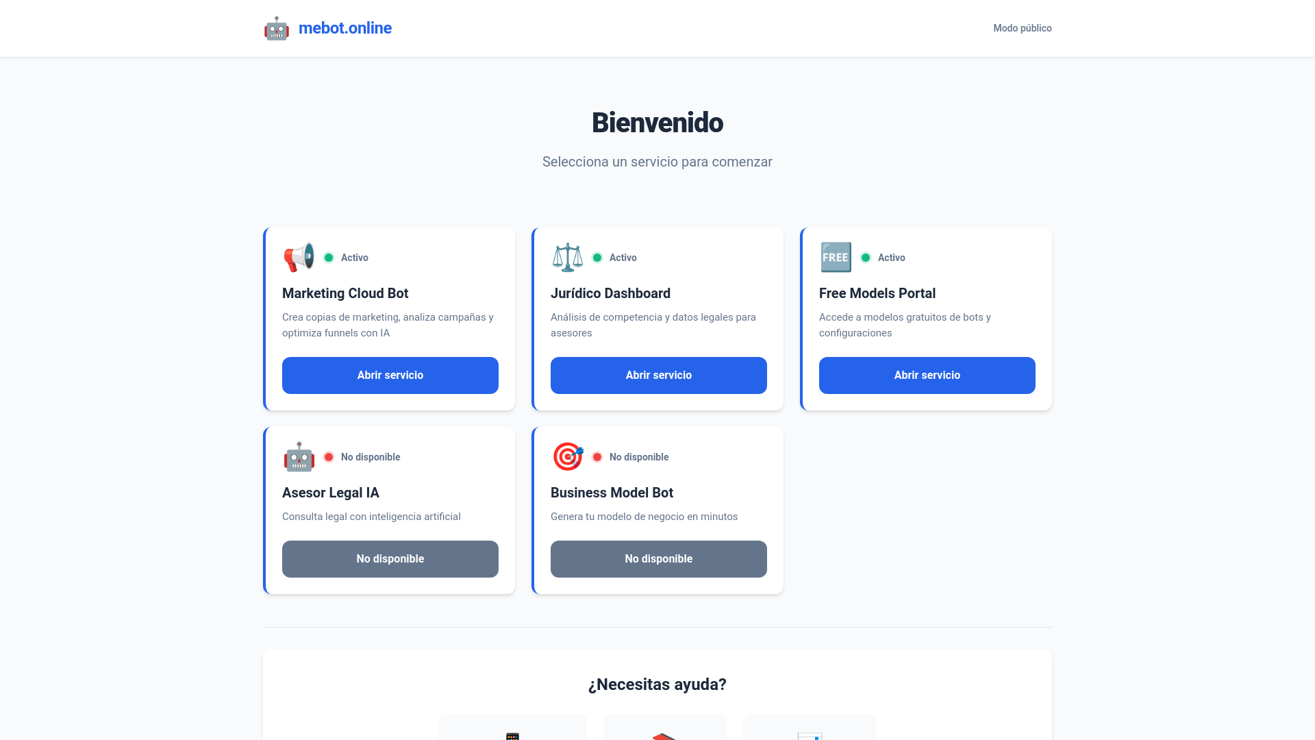 website screenshot of https://dashboard-mebot-online.pages.dev/