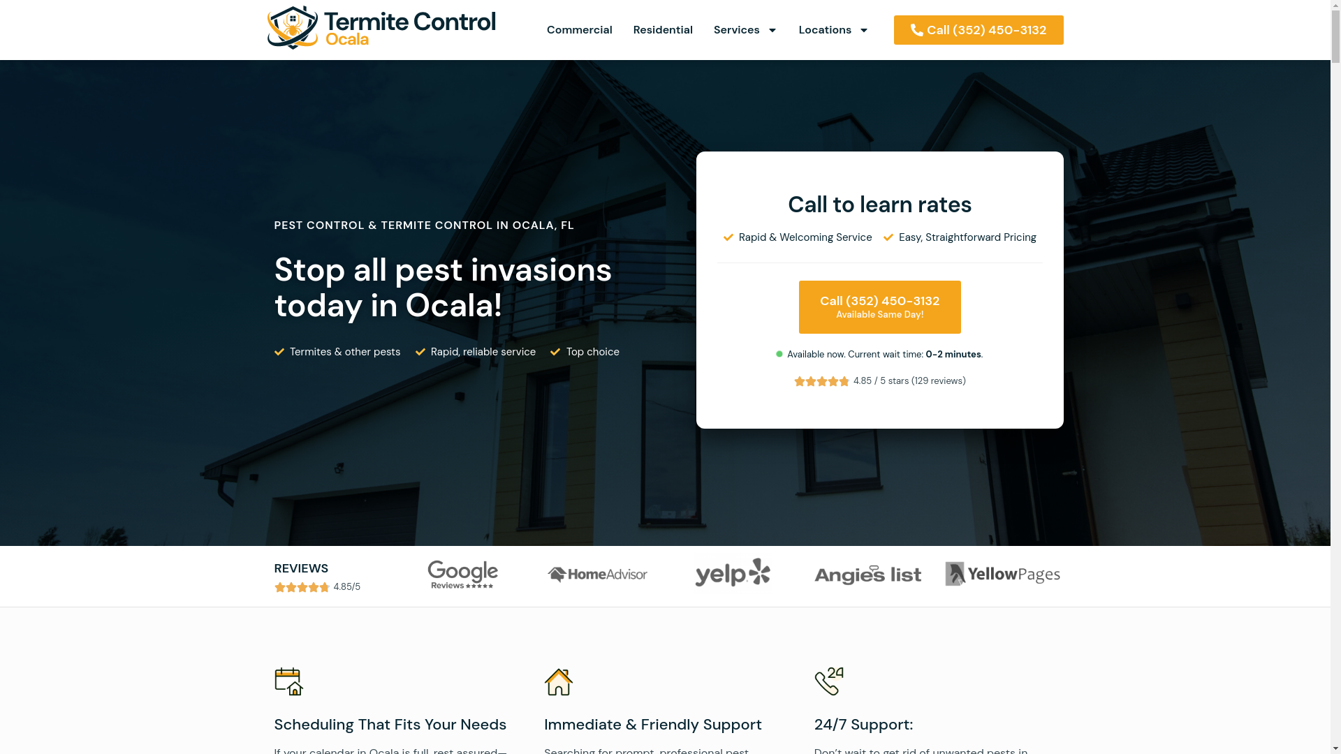website screenshot of https://ocalatermite.com/