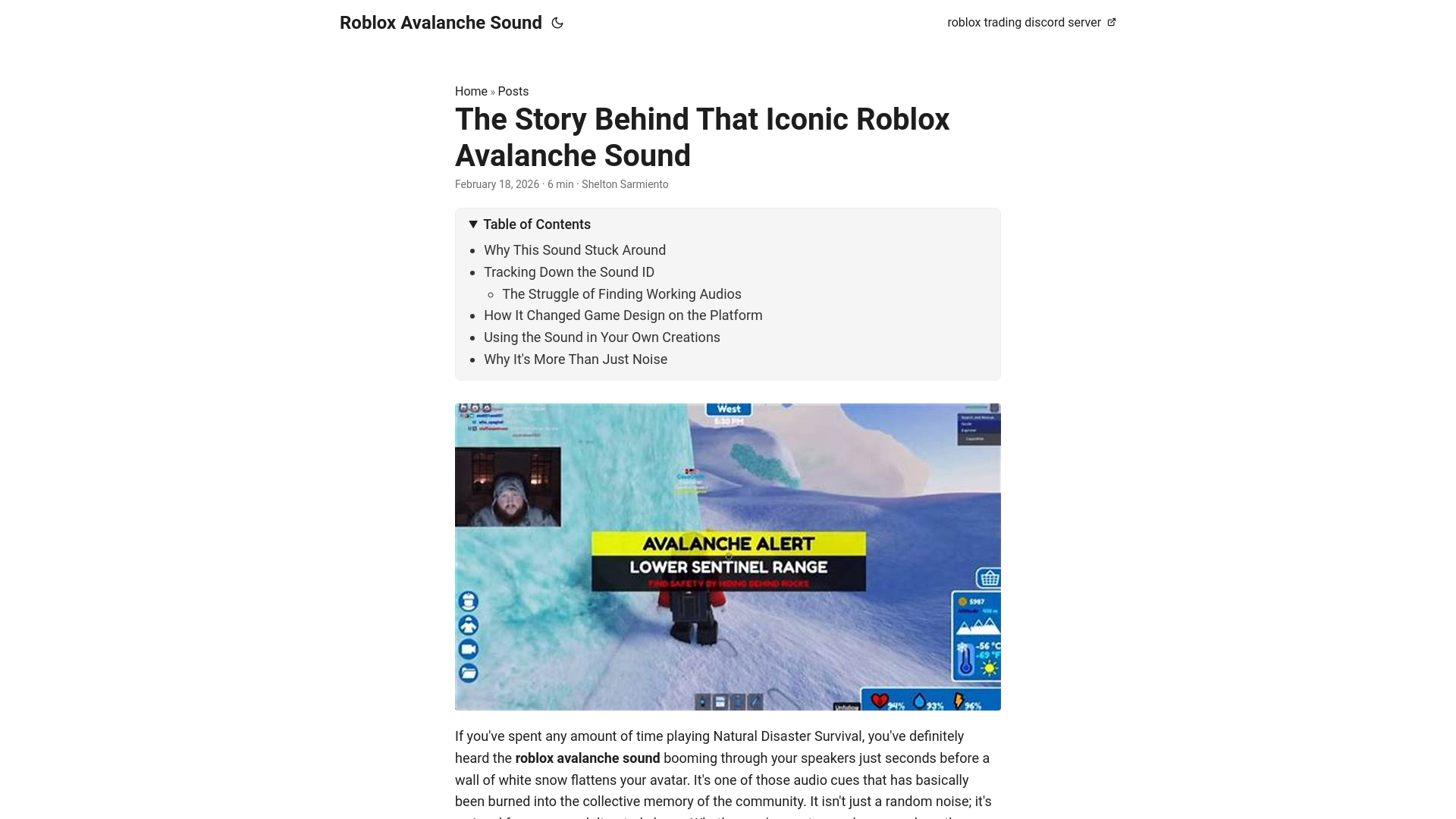 website screenshot of https://roblox-avalanche-sound.pages.dev/