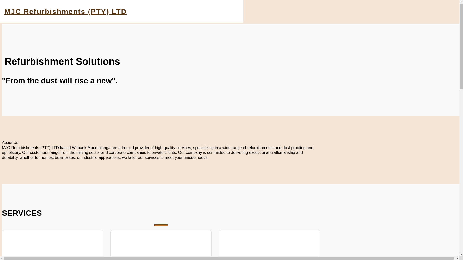 website screenshot of https://mjcrefurbishments.com/