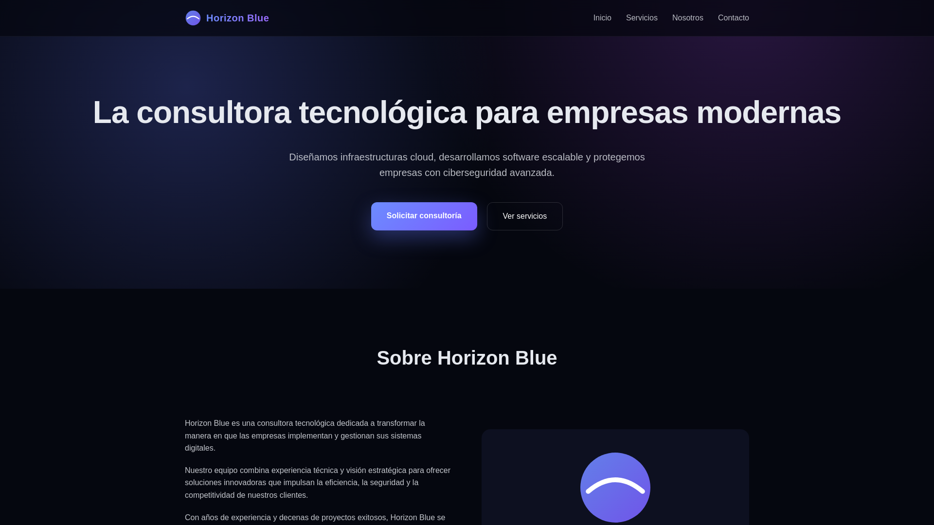 website screenshot of https://horizonbluellc.com/