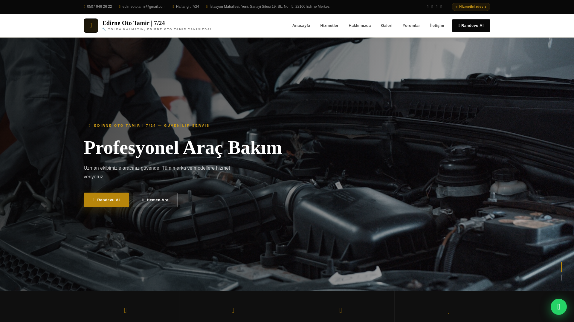 website screenshot of https://edirneoto.com/