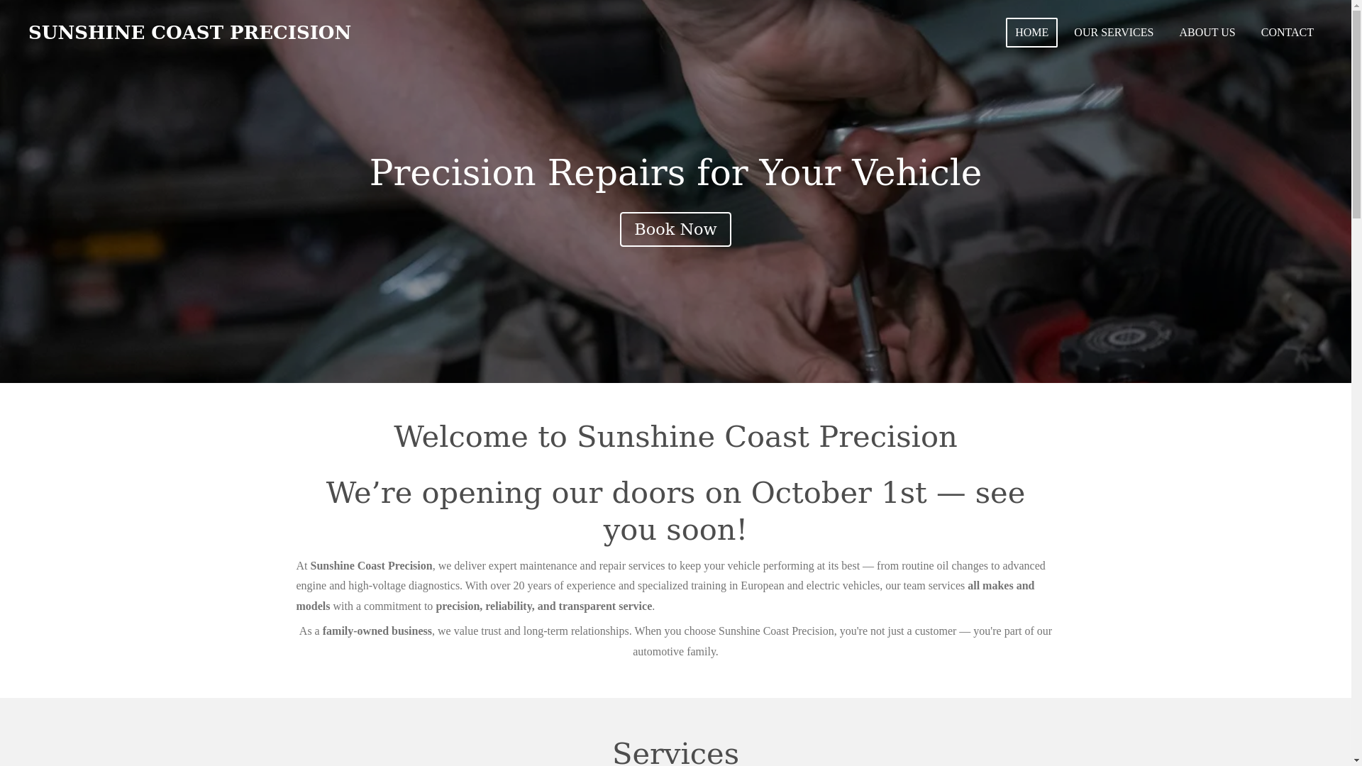 website screenshot of https://sunshinecoastprecision.com/