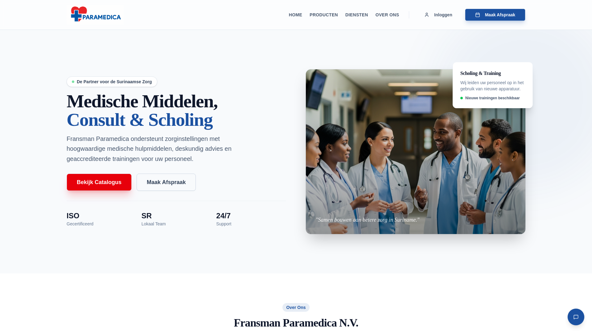 website screenshot of https://fransman-paramedica.com/