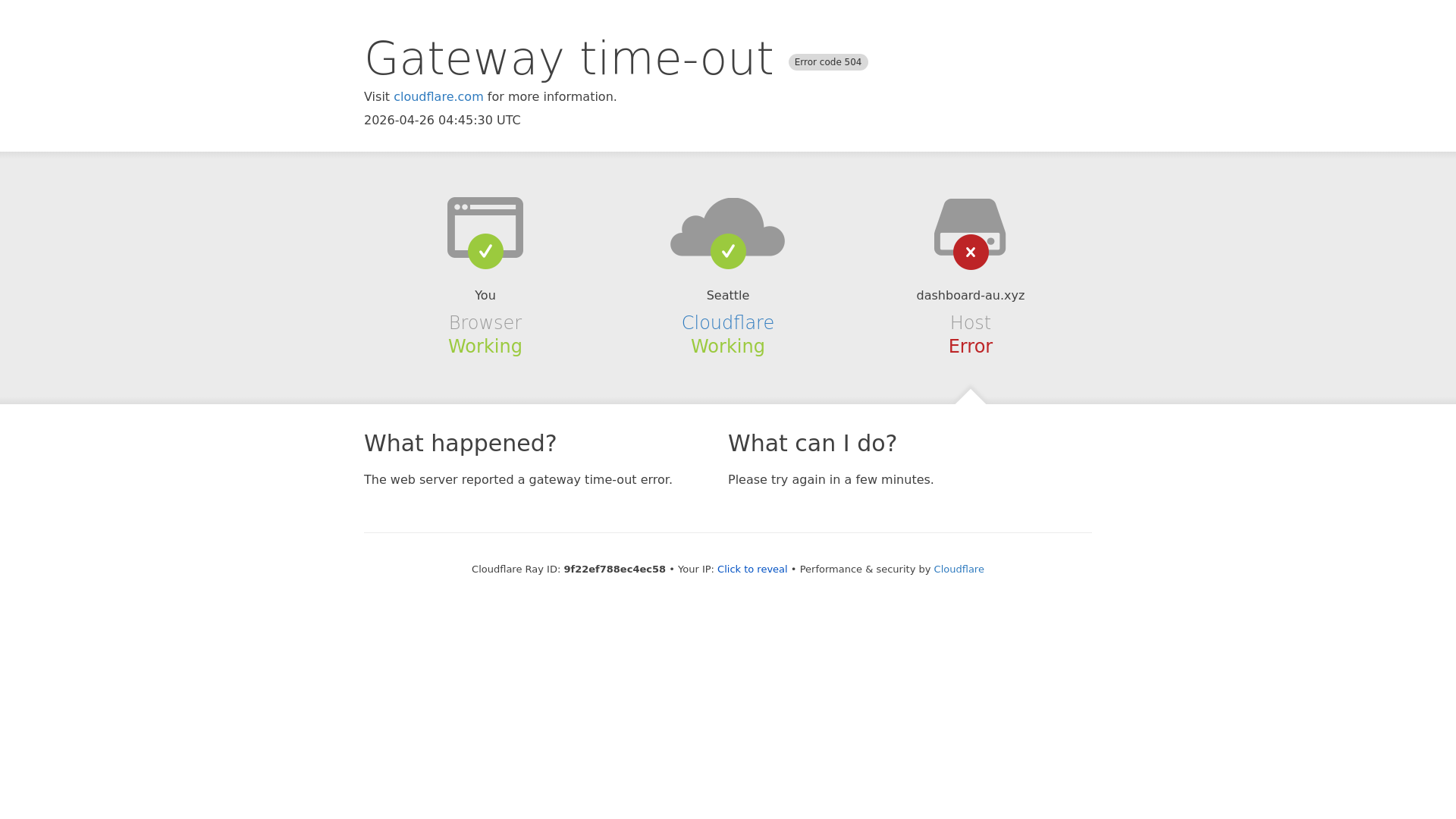 website screenshot of https://dashboard-au.xyz/