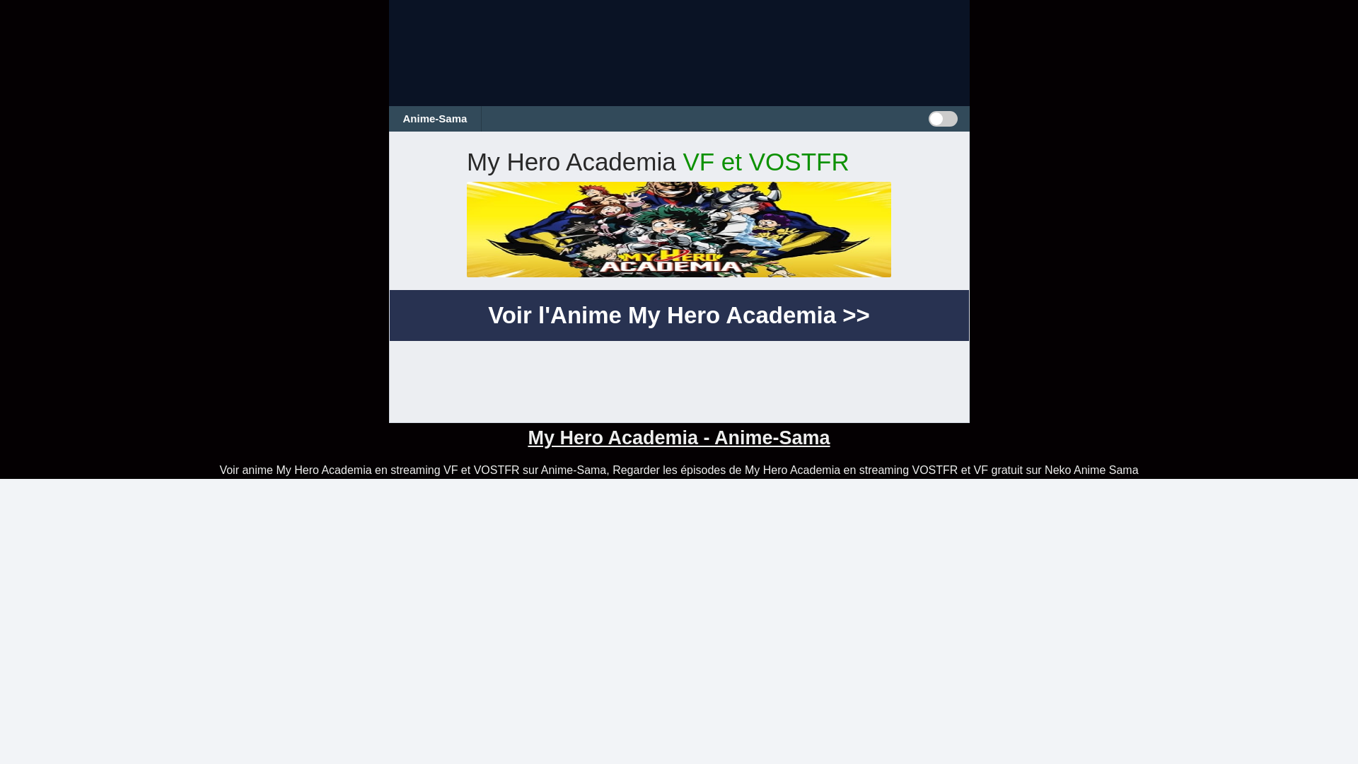 website screenshot of https://anime-sama-my-hero-academia.pages.dev/