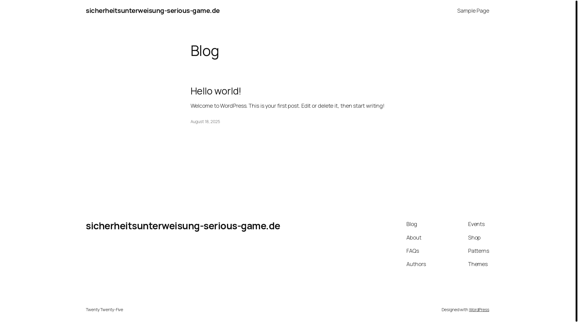 website screenshot of https://sicherheitsunterweisung-serious-game.de/