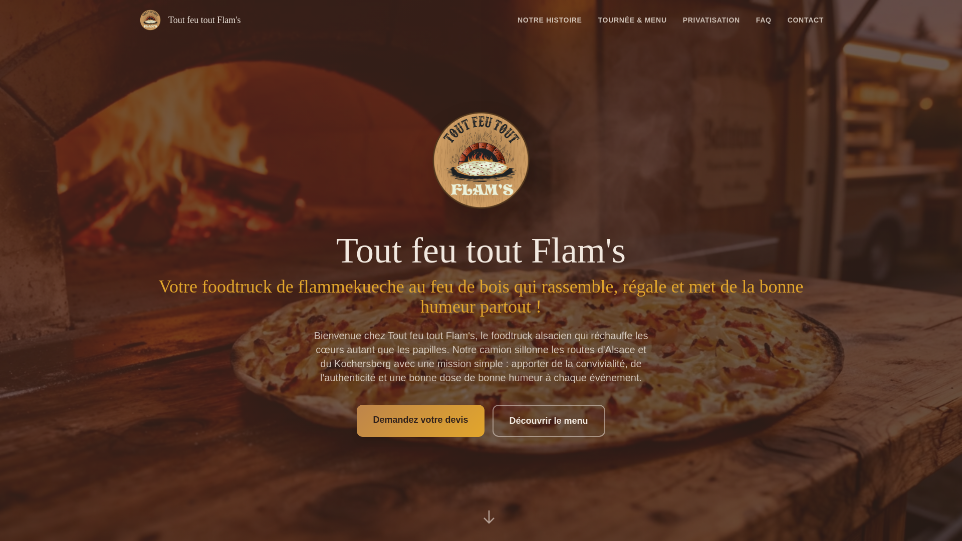 website screenshot of https://toutfeutoutflams.fr