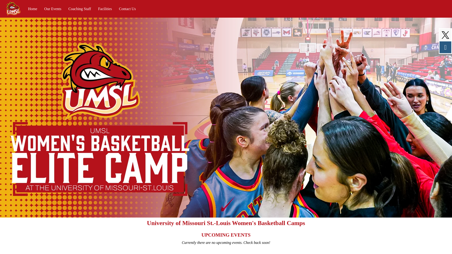 website screenshot of https://umslwomensbasketballcamp.com