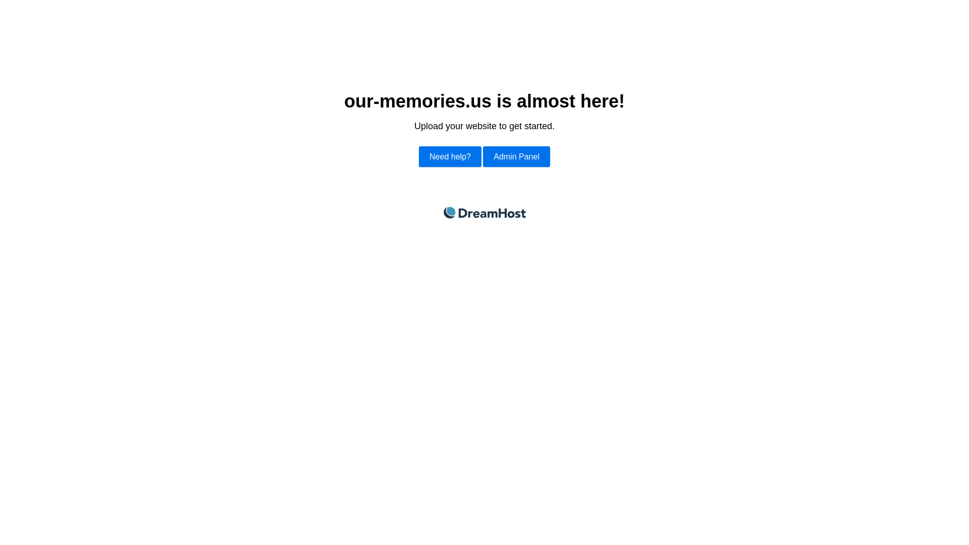 website screenshot of https://our-memories.us/