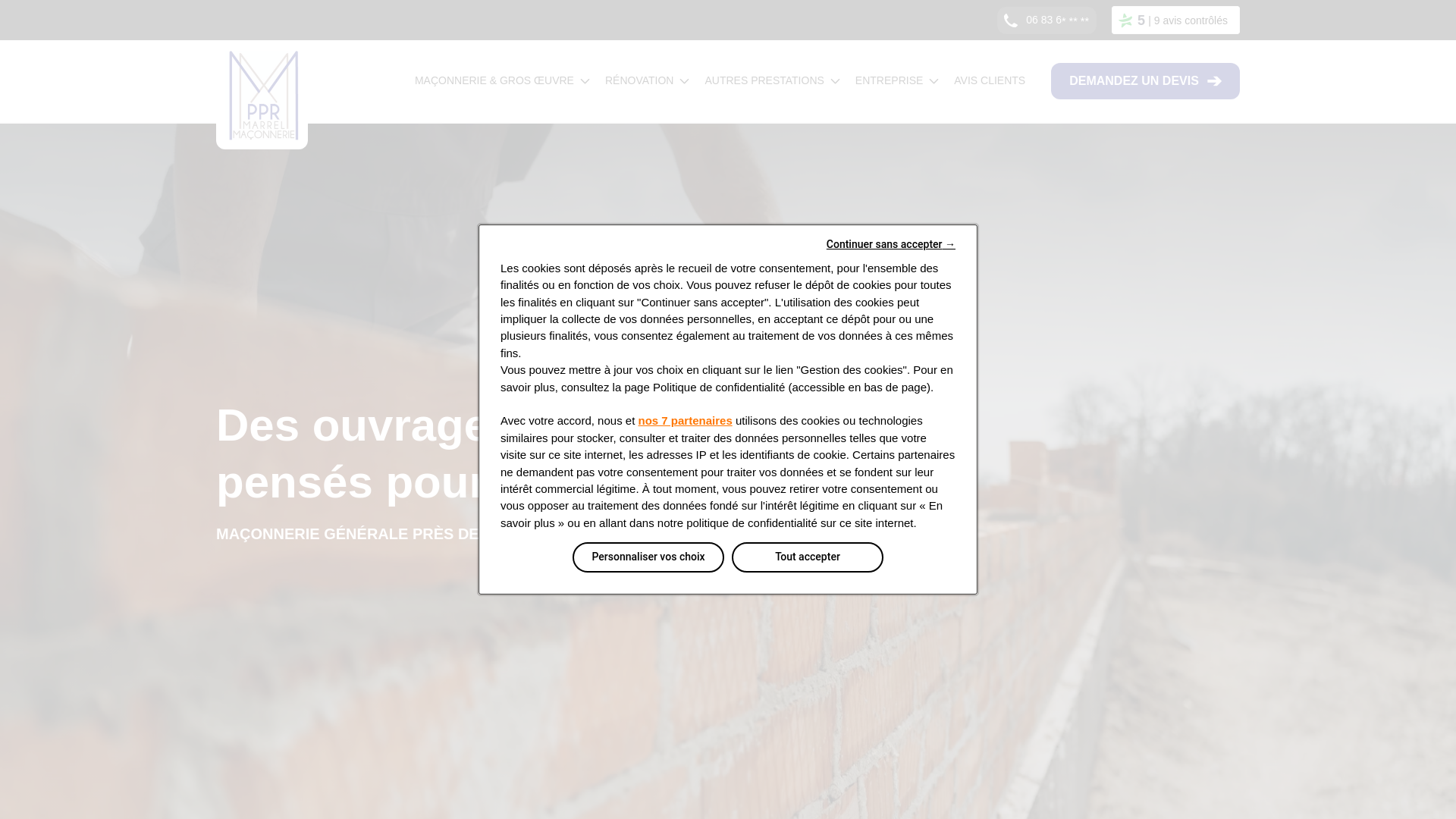 website screenshot of https://marrel-maconnerie.com/