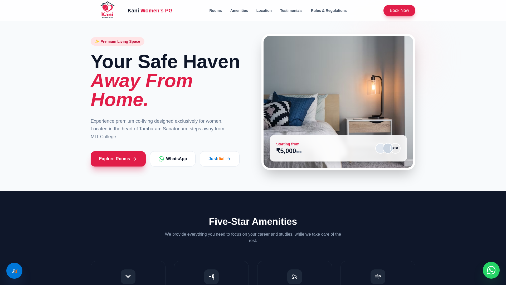 website screenshot of https://kani-women-s-pg.pages.dev/