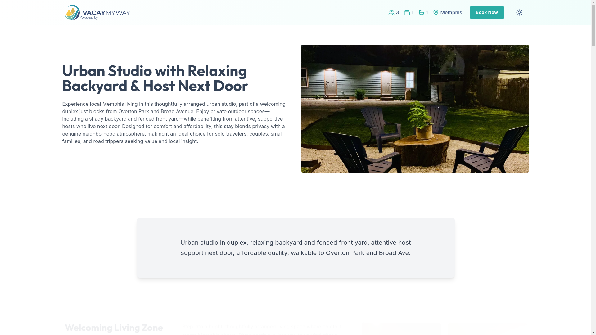 website screenshot of https://bohomemphis.vacations/
