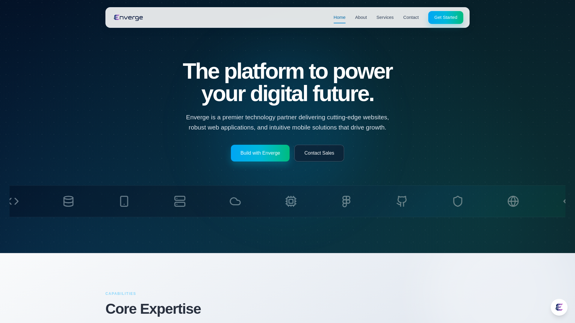 website screenshot of https://envergetech.com/