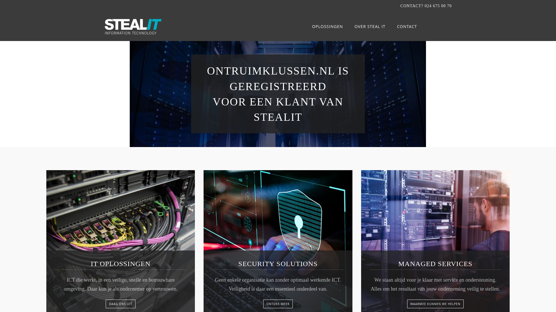 website screenshot of https://ontruimklussen.nl/