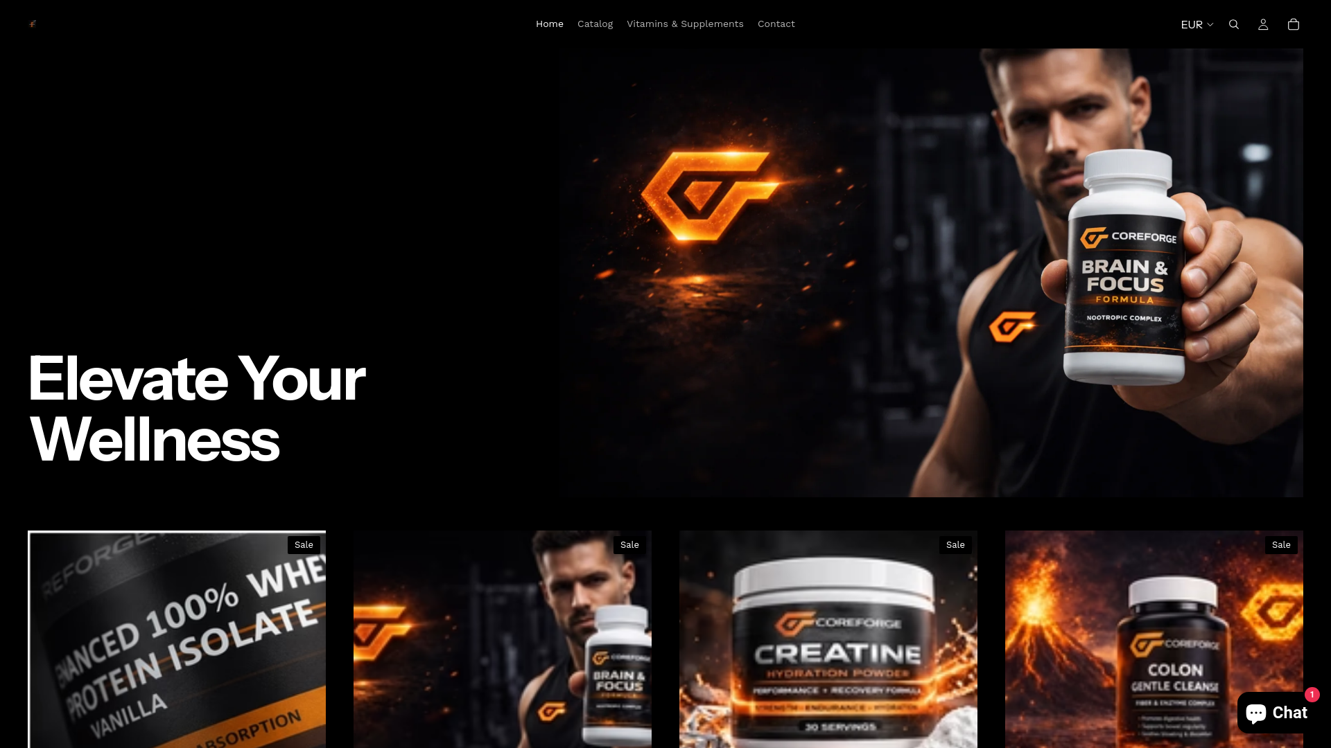 website screenshot of https://coreforge.one/