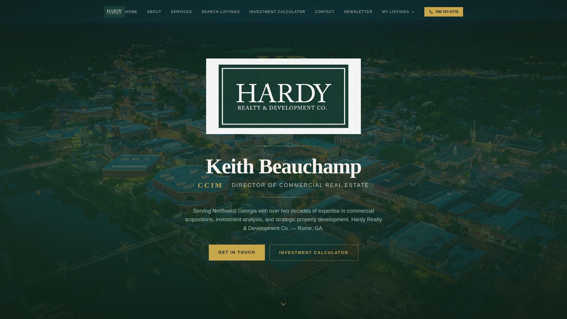 website screenshot of https://keithbcre.com