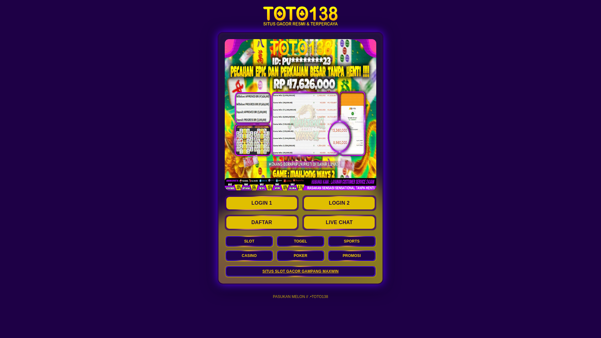 website screenshot of https://toto138-login.pages.dev/
