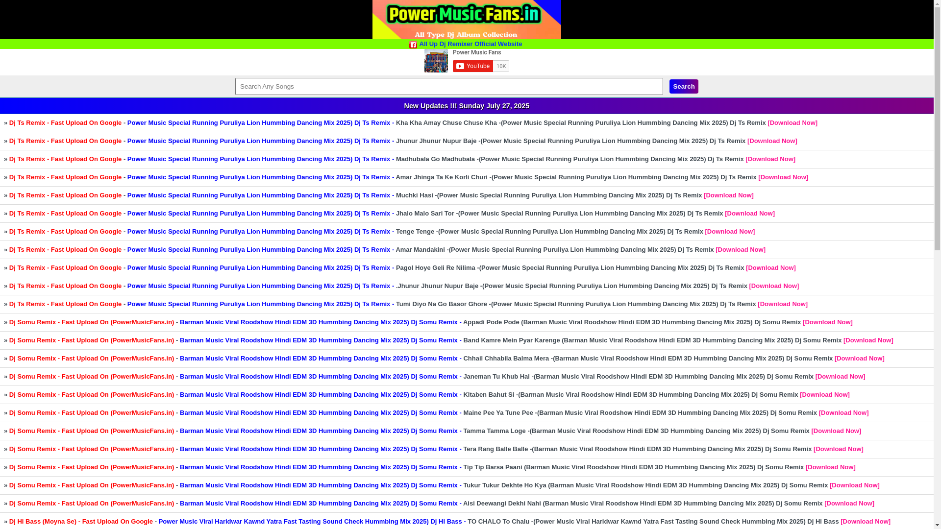 website screenshot of https://powermusicfans.in/