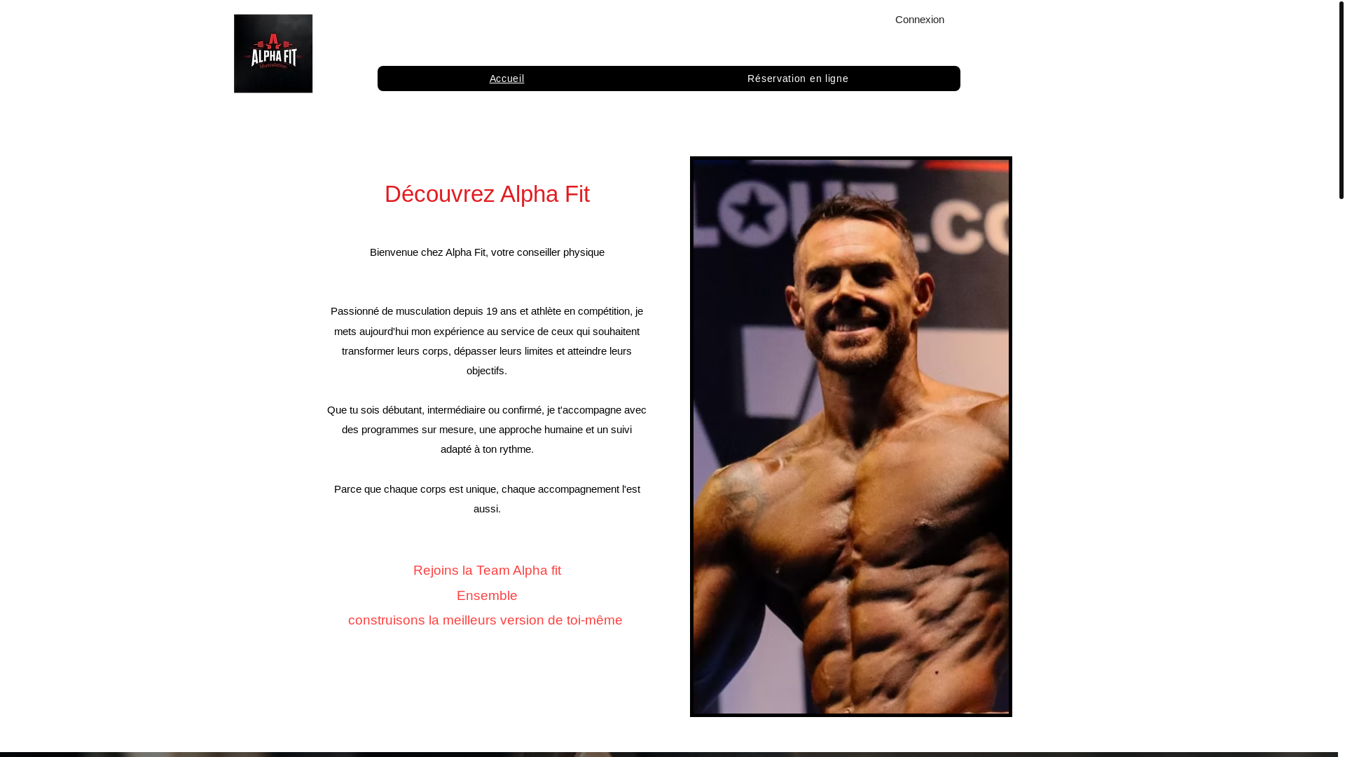 website screenshot of https://alphafitmuscu.fr/