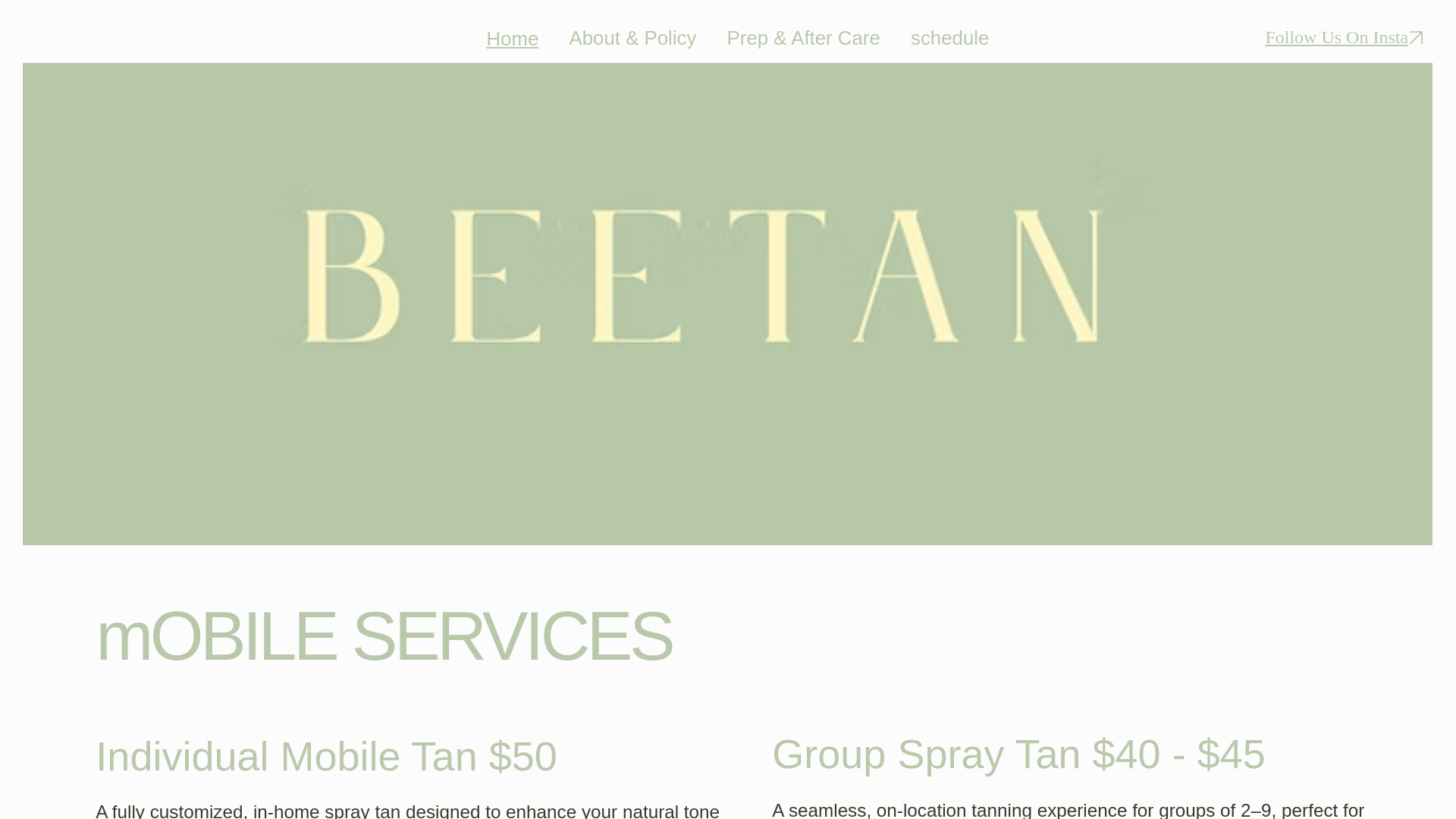 website screenshot of https://beetaninc.com