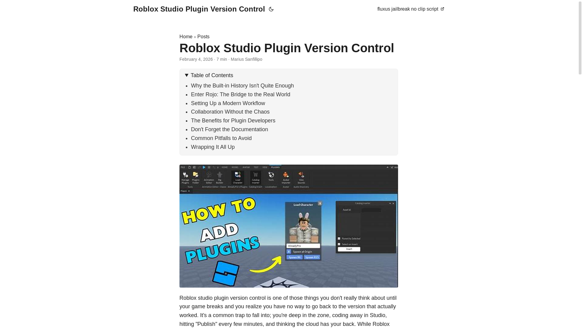 website screenshot of https://robloxstudiopluginversioncontrol.pages.dev/