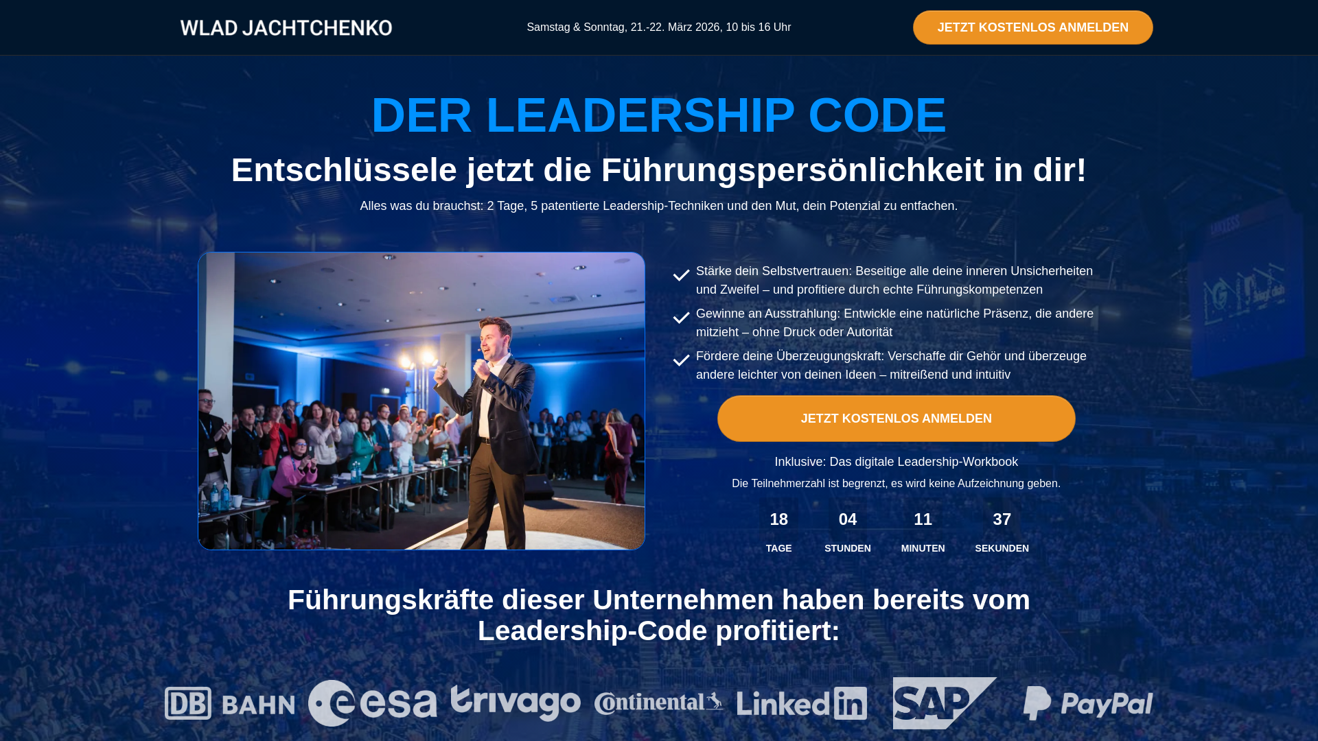 website screenshot of https://leadership-code.de/