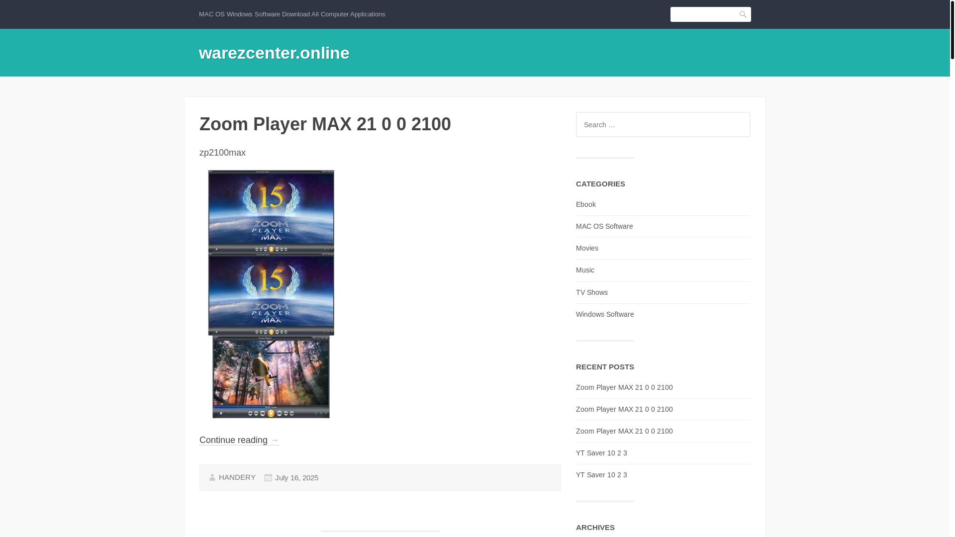 website screenshot of https://warezcenter.online/