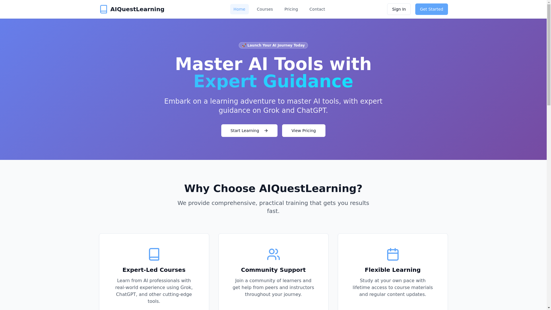 website screenshot of https://cap6-site-ai-quest-learning.pages.dev/