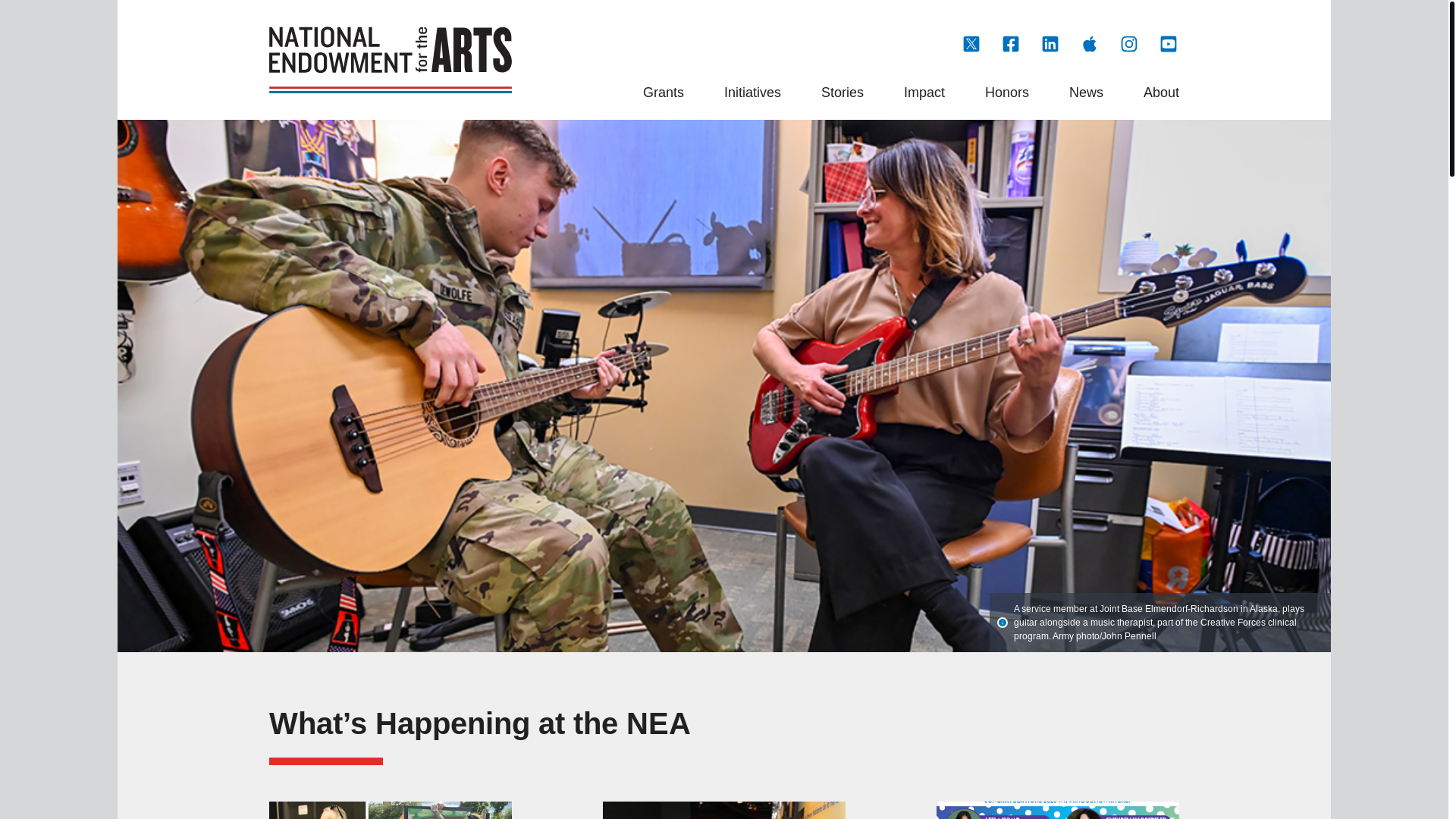 website screenshot of https://arts.gov/