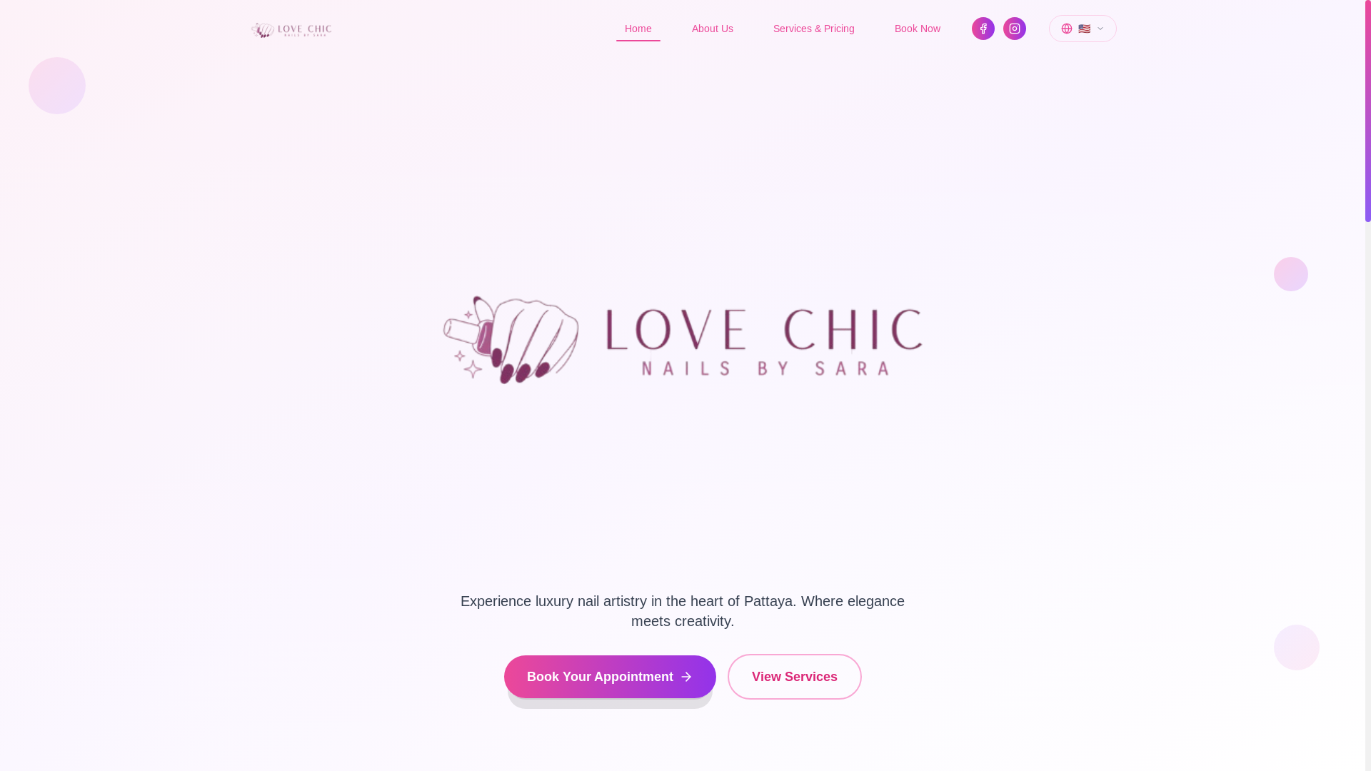 website screenshot of https://lovechicnails.com/