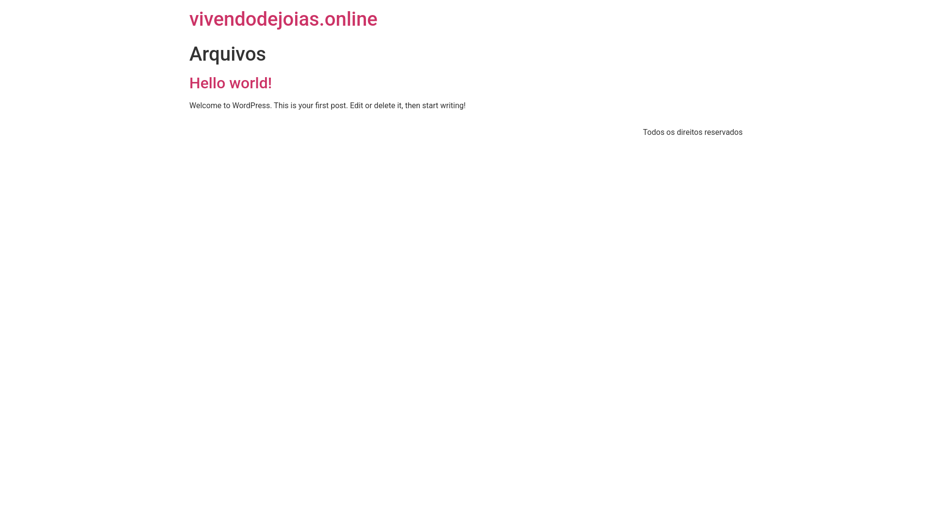 website screenshot of https://vivendodejoias.online/