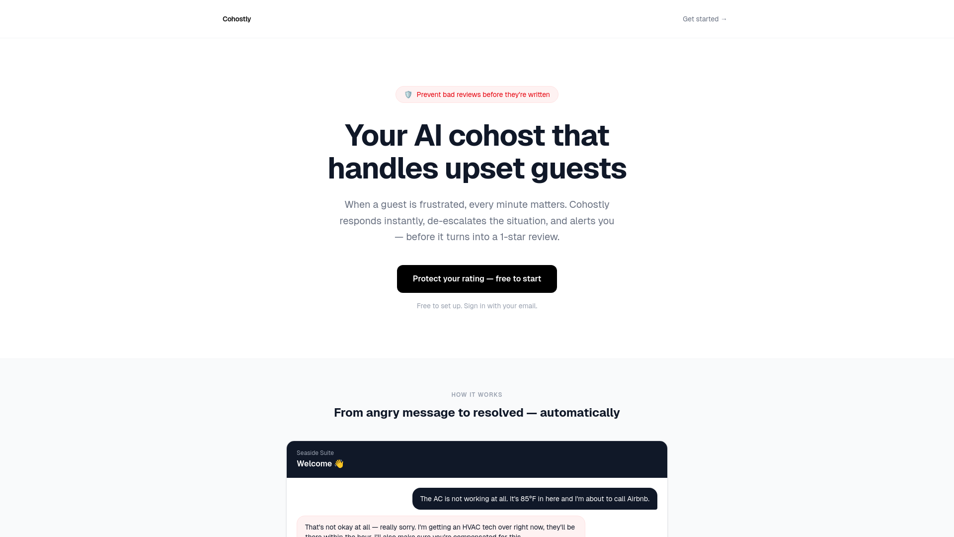 website screenshot of https://cohostly.xyz