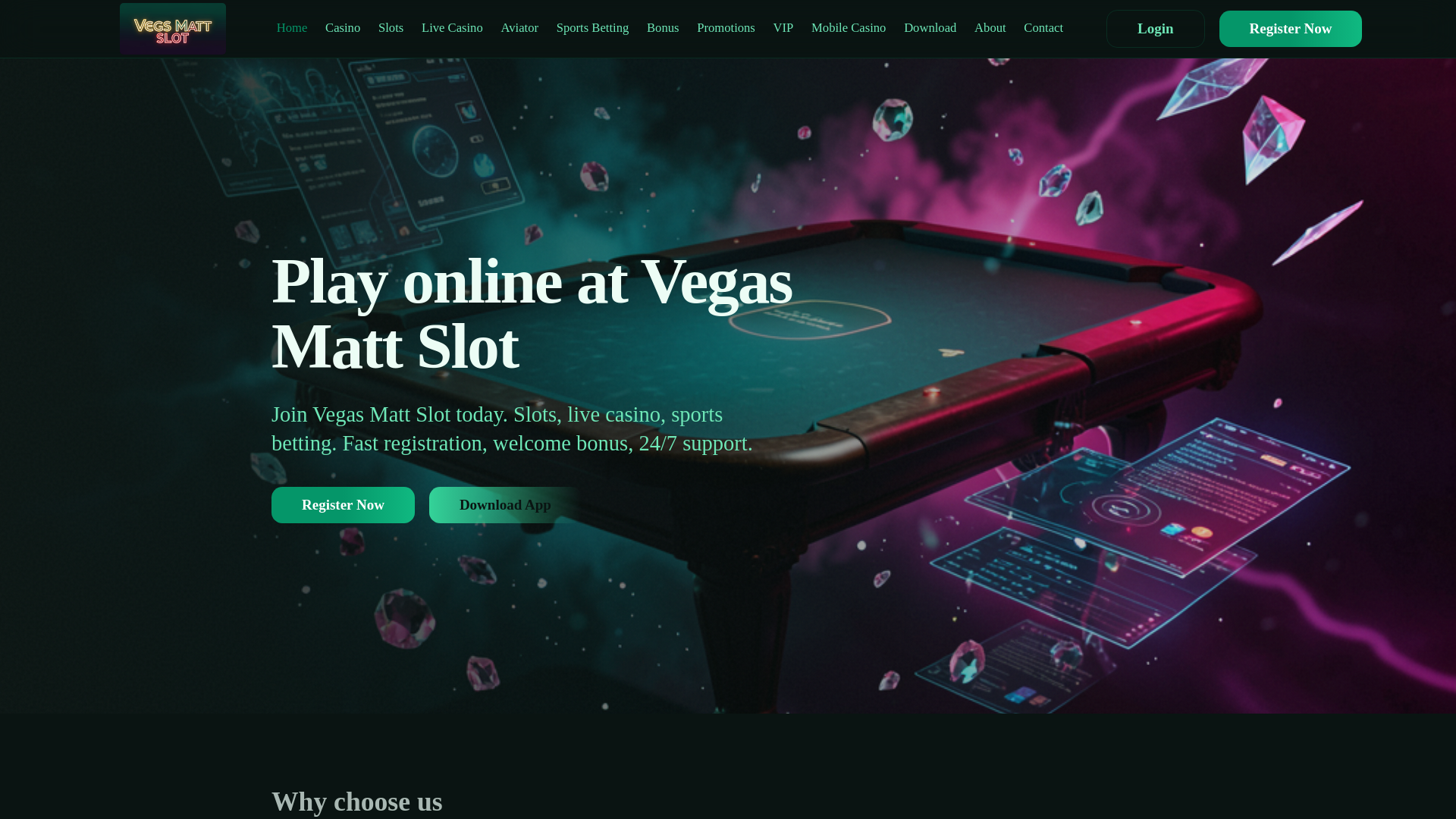 website screenshot of https://vegasmattslot.org/