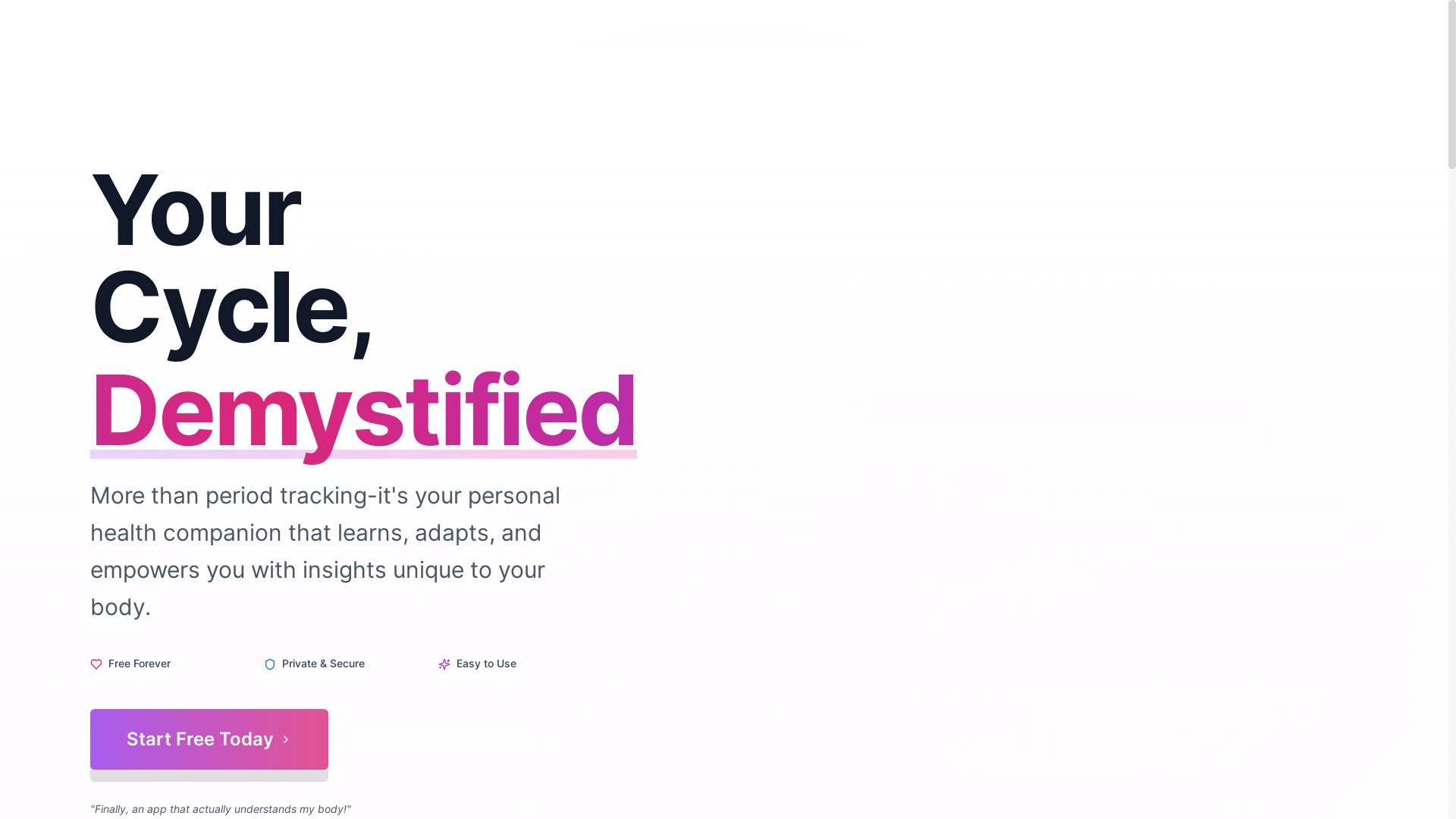 website screenshot of https://mensesbuddy-app-website.pages.dev/