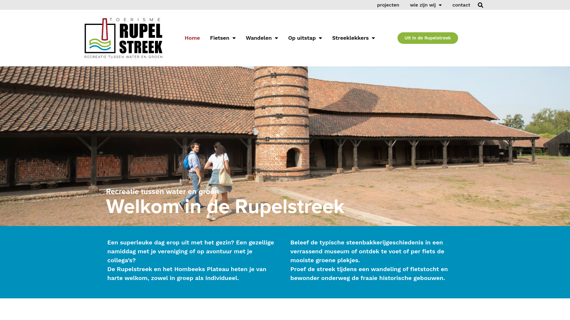 website screenshot of https://toerismerupelstreekvaartland.be/