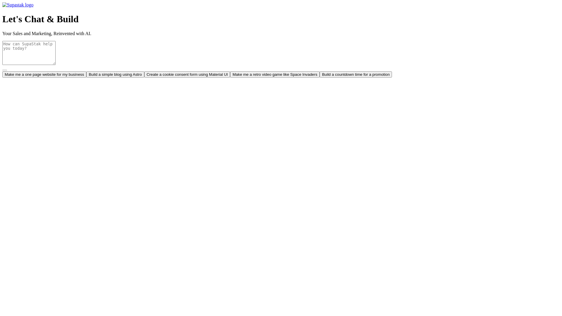 website screenshot of https://supastack-chat-ide.pages.dev/