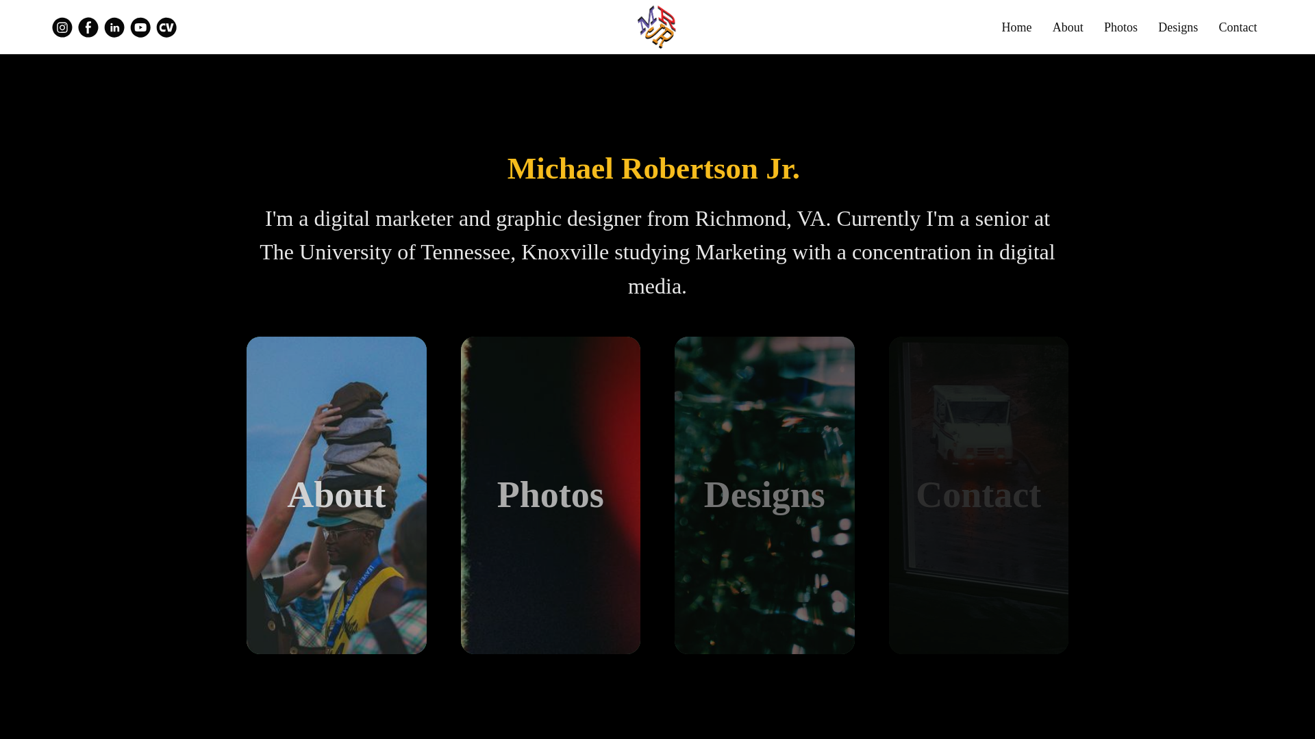 website screenshot of https://michaelrobertsonjr.com