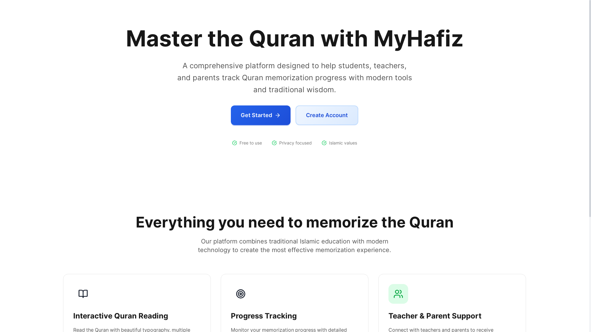 website screenshot of https://myhafiz.app/