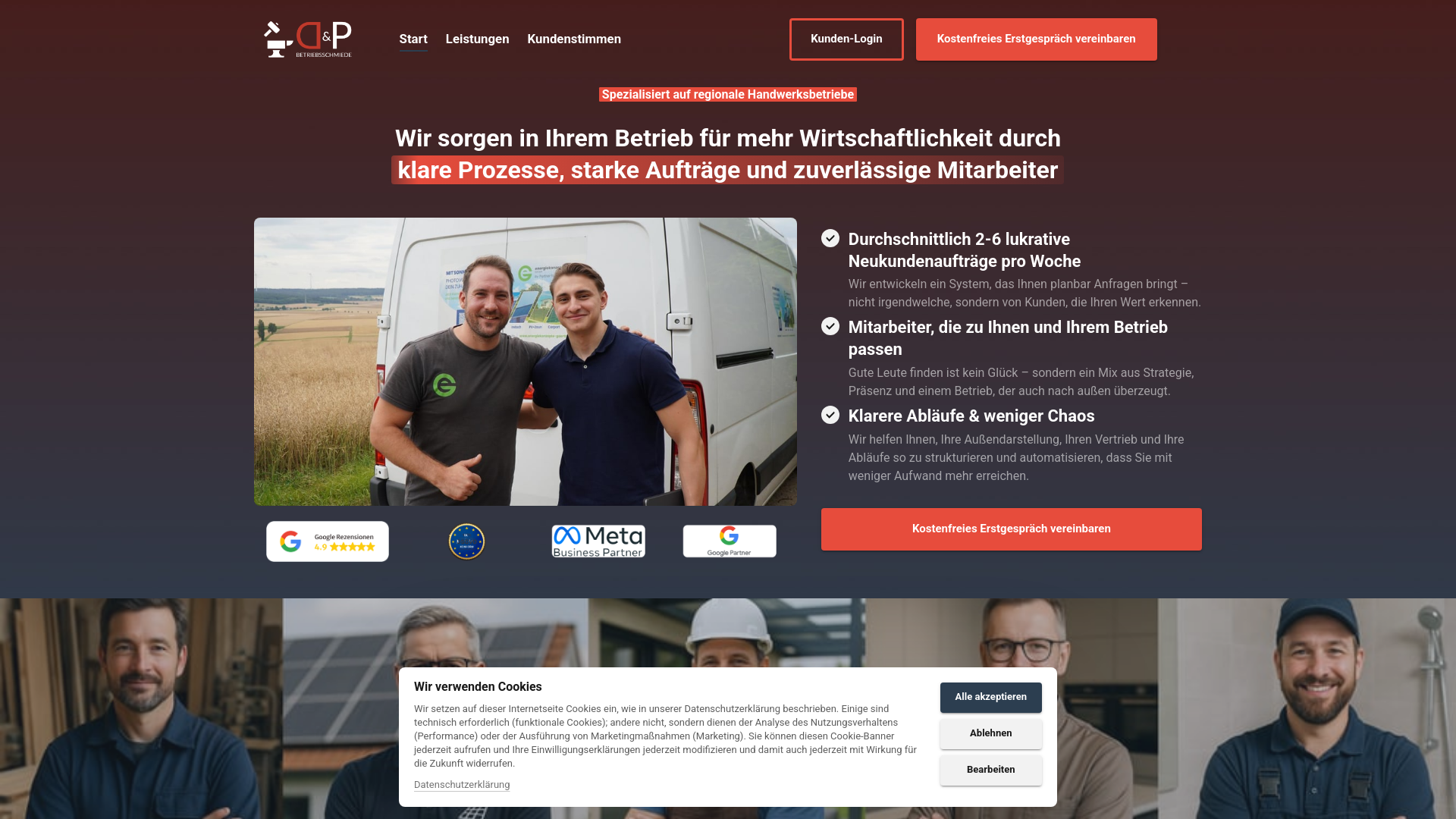 website screenshot of https://dp-betriebs-schmiede.org