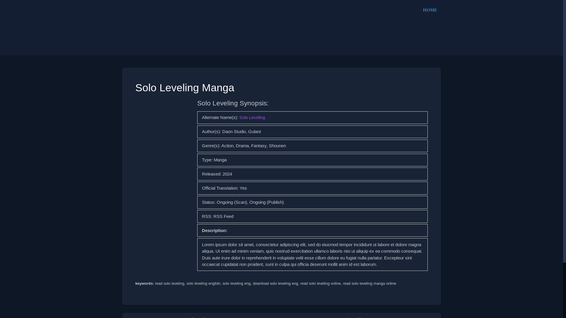 website screenshot of https://sololevelingmanhwa.art/