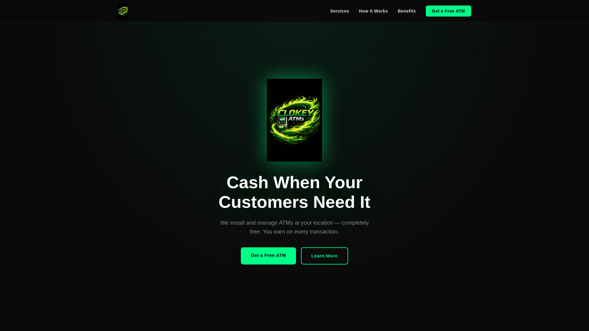 website screenshot of https://clokeyatms.com/